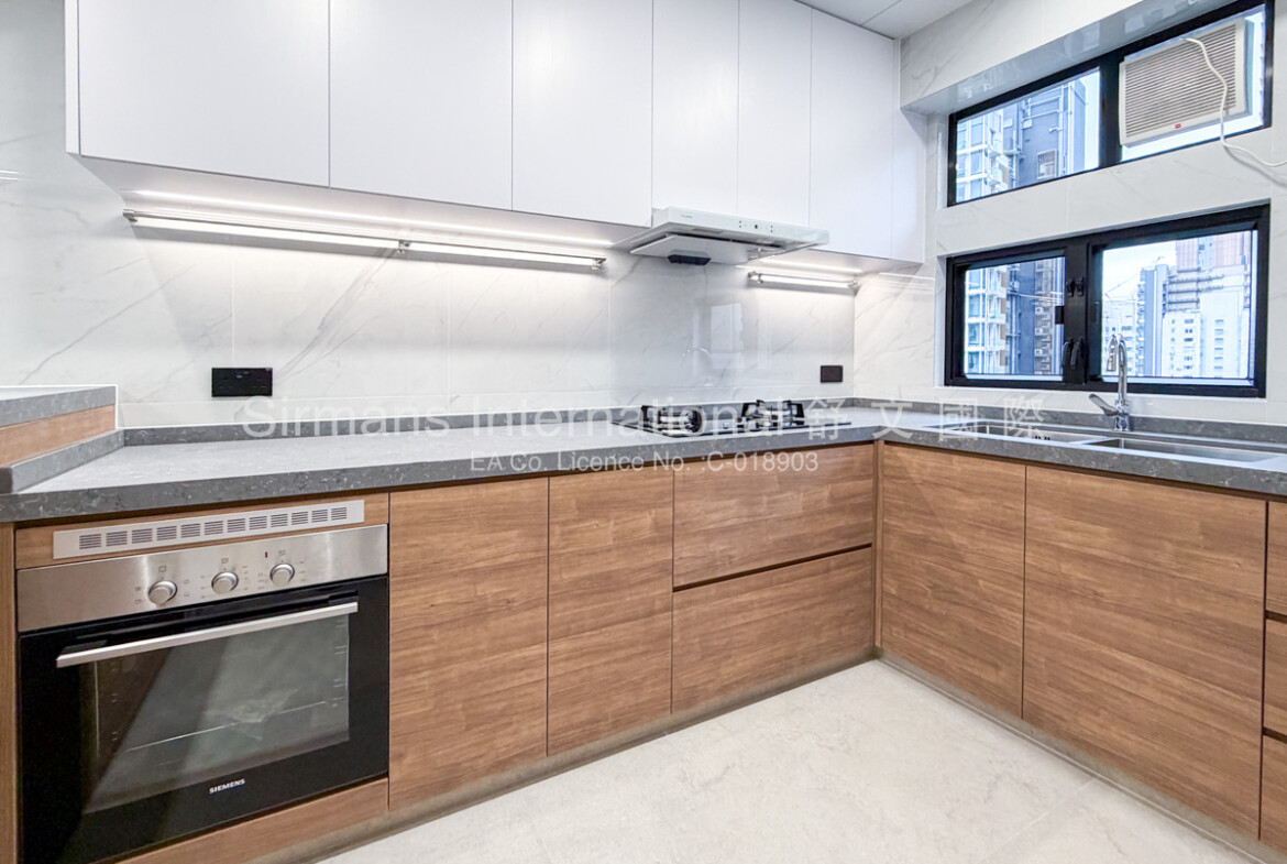 Modern kitchen with sleek design.