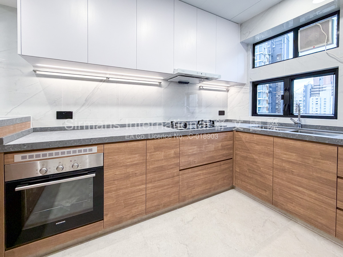 Modern kitchen with sleek design.